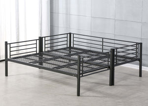 Anmer Metal Bunk Bed – Convertible into Two Single Beds or a Super-King Frame, in Black