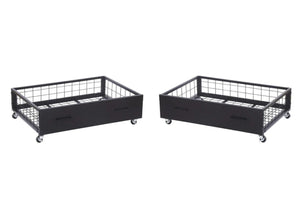 Metal Underbed Black Storage Drawers