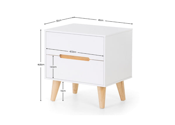 Alicia 2 Drawer Bedside