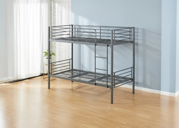 Anslow Bunk Bed in Grey Finish