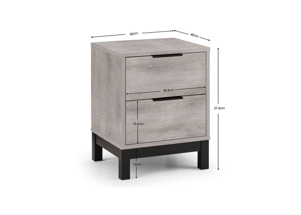 Bali 2 Drawer Bedside