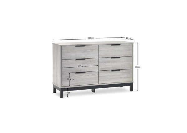 Bali 6 Drawer Wide Chest
