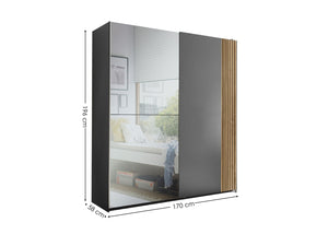Berno Sliding Door Wardrobe With Mirror