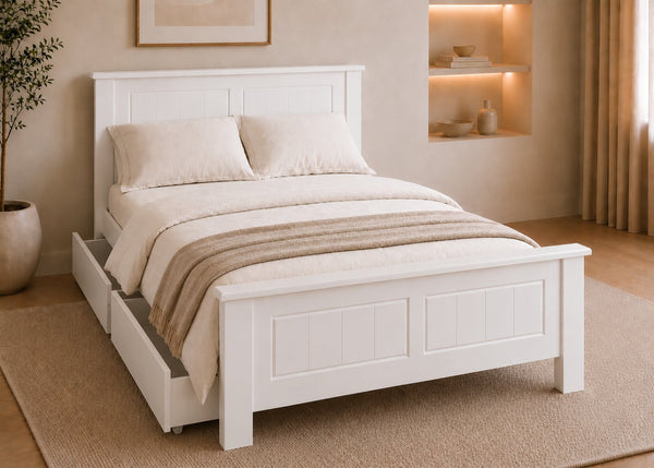 Caithness Wooden Bed with 2 Wooden Storage Drawers