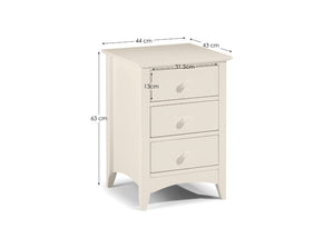 Cameo 3 Drawer Bedside