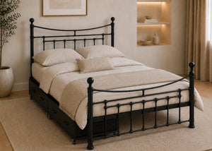 Carlton Metal Bed Frame, with 2 Metal Storage Drawers