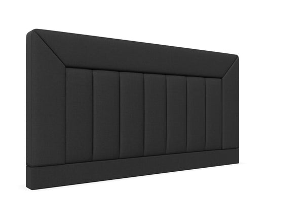 Violet Strutted Headboard Finished in Faux Linen Charcoal