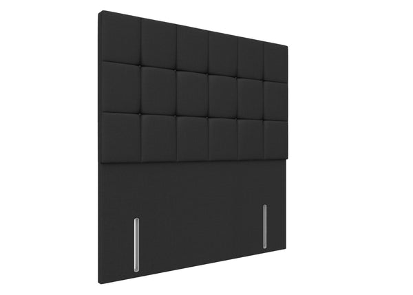 Cube Floor Standing Headboard Finished in Faux Linen Charcoal