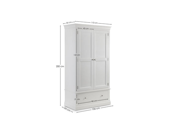 Clermont 2 Door 1 Drawer Wardrobe