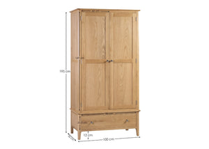 Cotswold 2 Door 1 Drawer Wardrobe