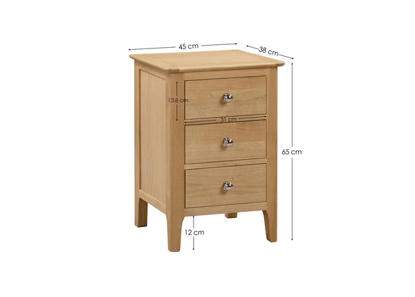 Cotswold 3 Drawer Bedside