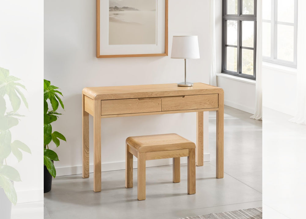 Curve 2 Drawer Dressing Table And Stool