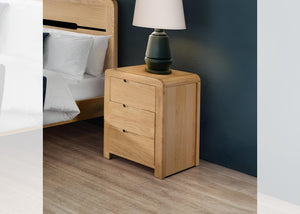 Curve 3 Drawer Bedside