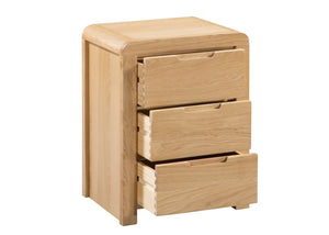 Curve 3 Drawer Bedside