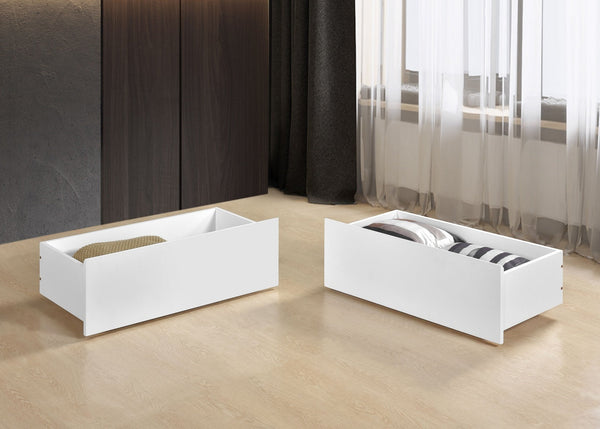 Strong Wooden Underbed Storage Drawers in White