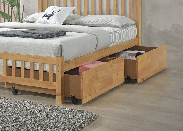 Space-Saving Underbed Storage Drawers in Oak Finish
