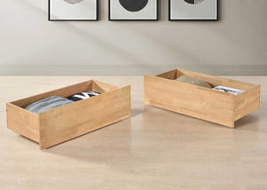Strong Wooden Underbed Storage Drawers in Oak Finish
