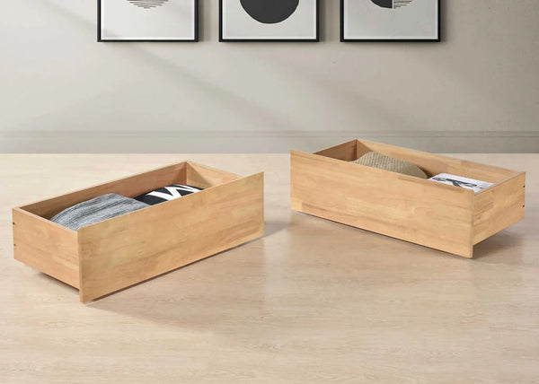 Strong Wooden Underbed Storage Drawers in Oak Finish