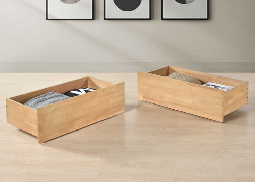Strong Wooden Underbed Storage Drawers in Oak Finish