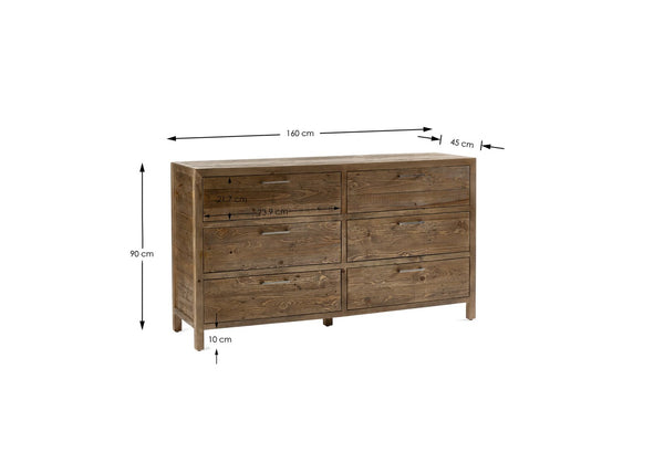 Heritage 6 Drawer Wide Chest