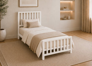 Holbrook White Metal Bed Single