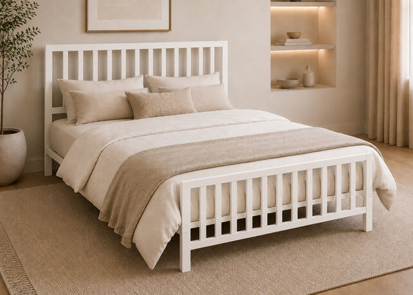 Holbrook White Metal Bed