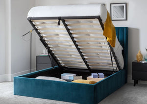 Langham Scalloped Headboard Storage Bed