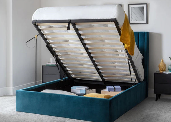 Langham Scalloped Headboard Storage Bed