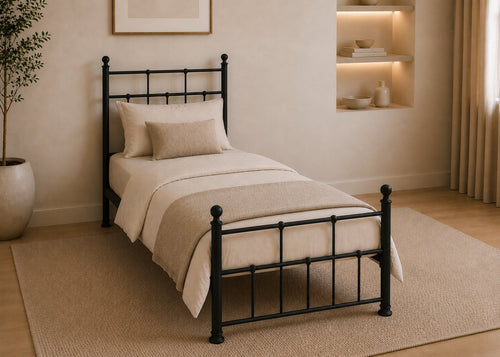 Single Letham Black Metal Bed