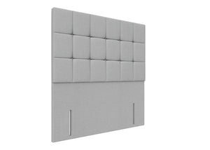 Cube Floor Standing Headboard Finished in Faux Linen Light Grey
