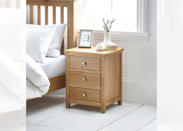 Mallory 3 Drawer Bedside