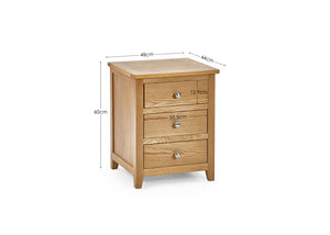 Mallory 3 Drawer Bedside