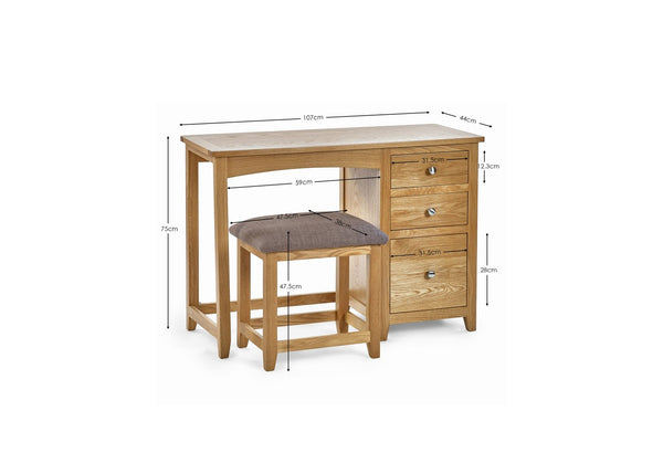 Mallory Single Dress Table & Stool