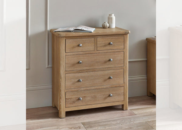 Memphis Limed Oak 3 + 2 Drawer Chest