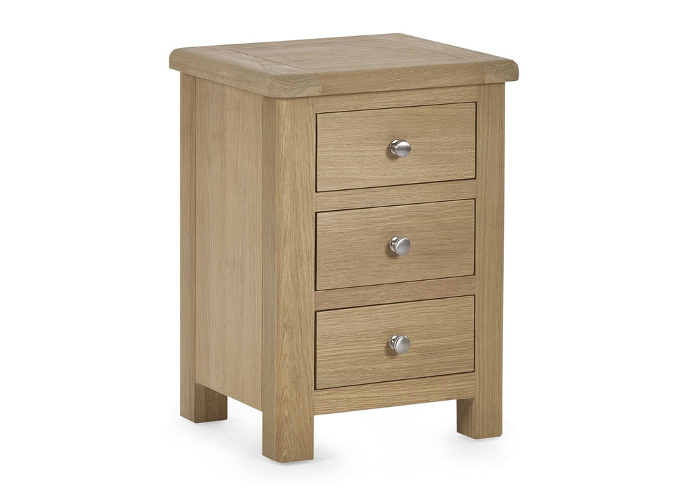 Memphis Limed Oak 3 Drawer Bedside