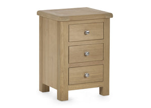 Memphis Limed Oak 3 Drawer Bedside