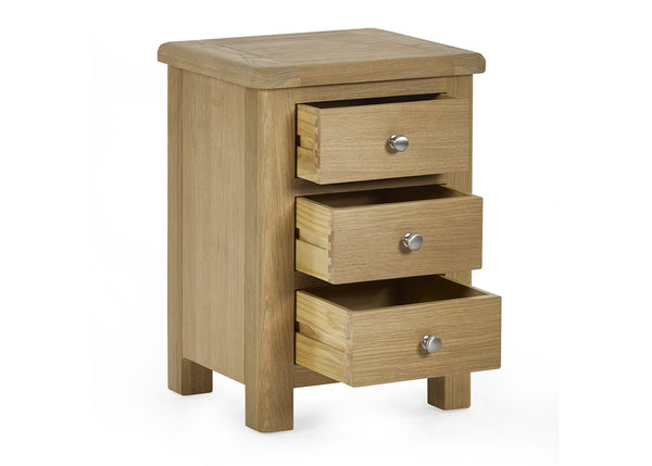 Memphis Limed Oak 3 Drawer Bedside