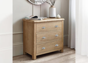 Memphis Limed Oak 3 Drawer Chest