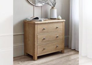 Memphis Limed Oak 3 Drawer Chest