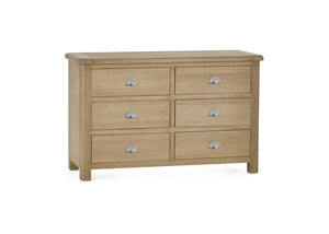 Memphis Limed Oak 6 Drawer Wide Chest