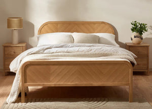 Milo Chevron Oak Bed