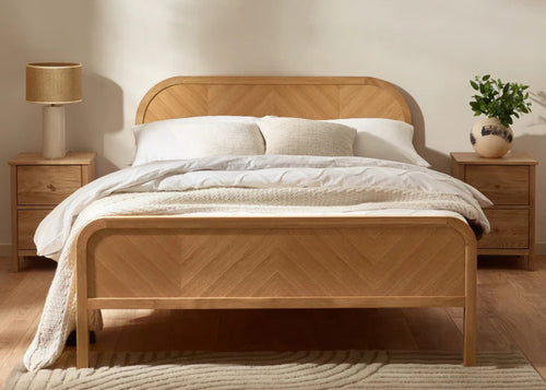 Milo Chevron Oak Bed