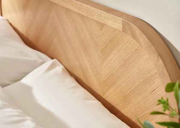 Milo Chevron Oak Bed
