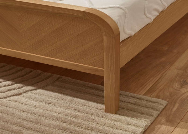 Milo Chevron Oak Bed