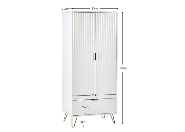 Murano 2 Door 1 Drawer Wardrobe