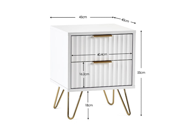 Murano 2 Drawer Bedside