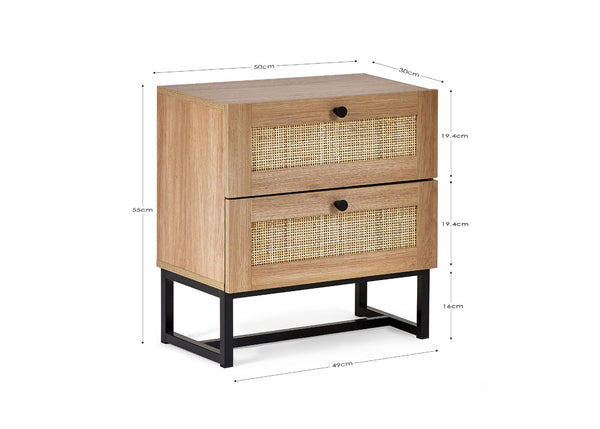 Padstow 2 Drawer Bedside