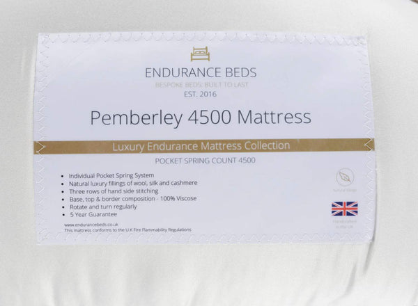 Pemberley 4500 Pocket Sprung Mattress Label