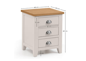 Richmond 3 Drawer Bedside