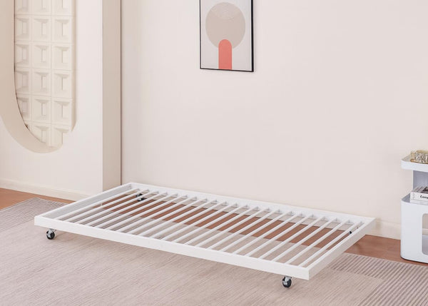 Walton White Trundle Bed with Castors